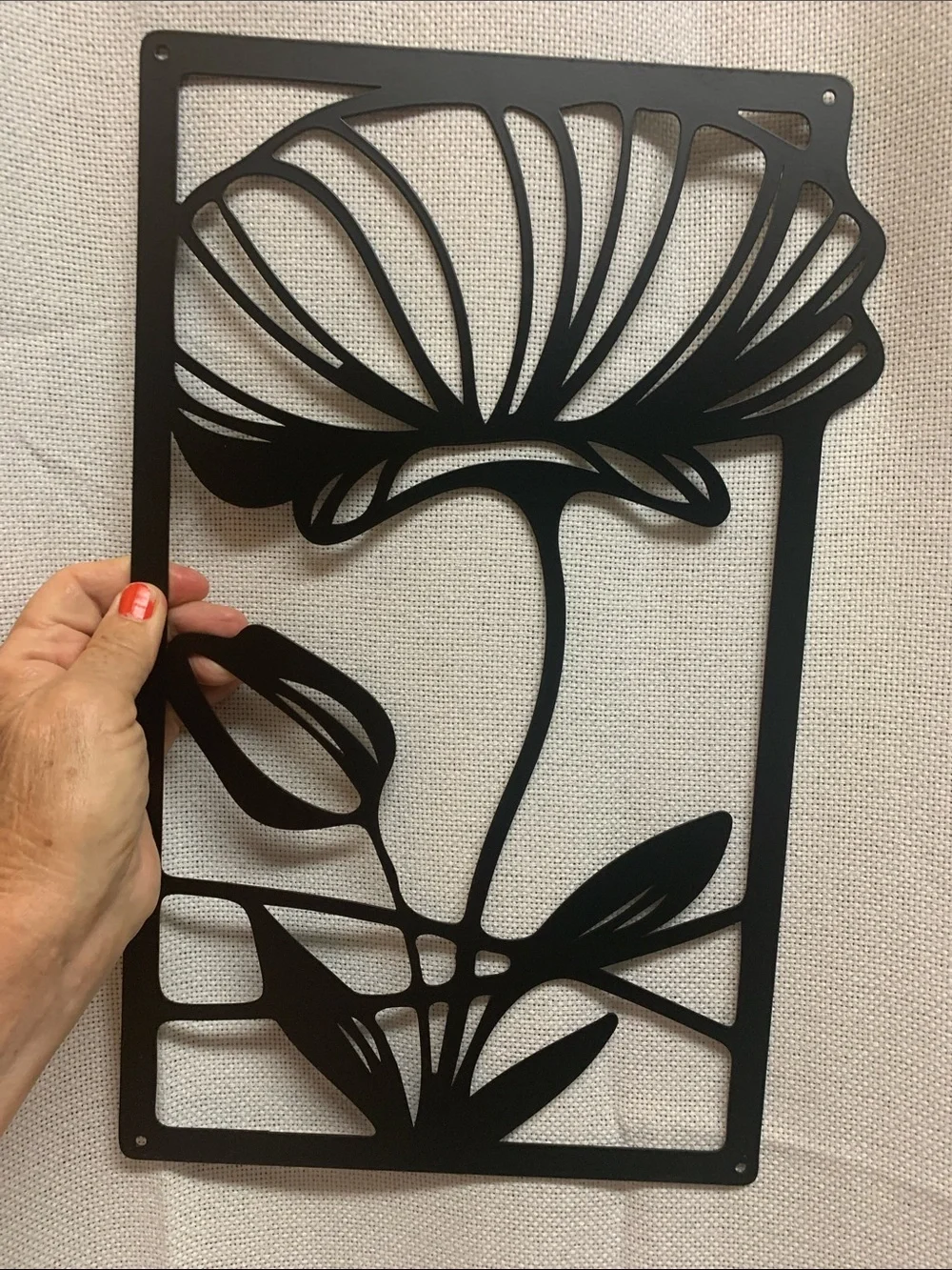 Black Floral Metal Wall Art Set - Home Wall Decor